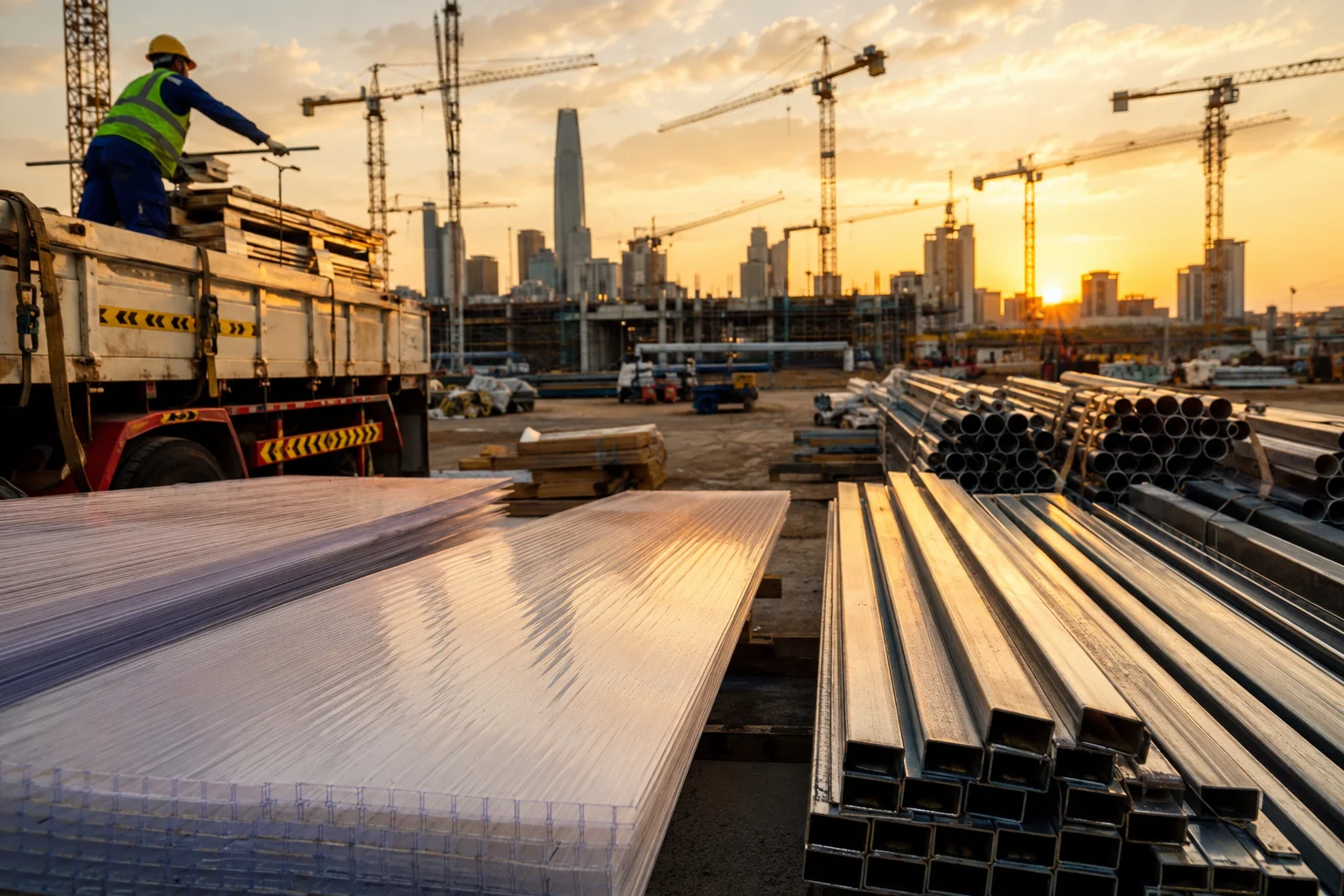 Construction materials procurement on a Saudi Arabian project site